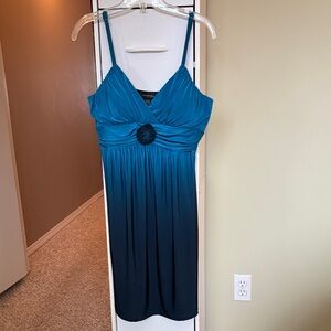 Alyn Paige Teal and Navy Midi Dress